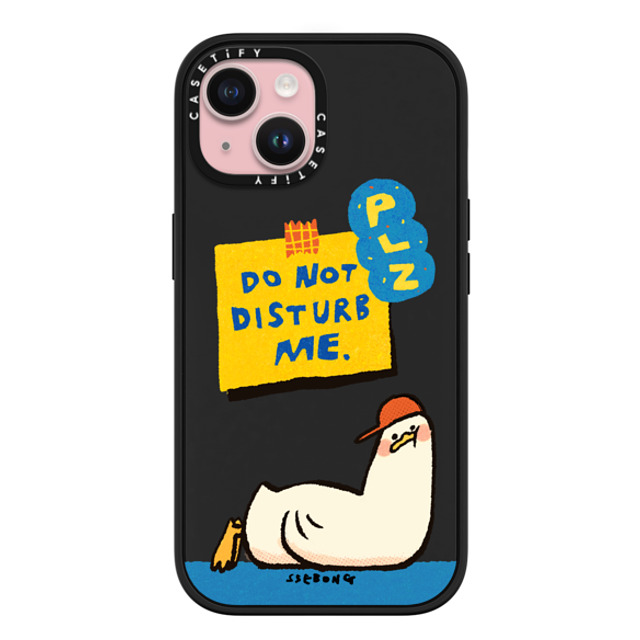 SSEBONG x CASETiFY iPhone 15 ケース マットブラック インパクトケース MagSafe対応 PLZ DO NOT DISTURB ME