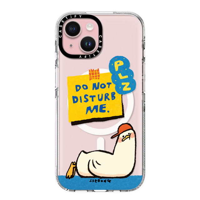 SSEBONG x CASETiFY iPhone 15 ケース クリア クリア ケース MagSafe対応 PLZ DO NOT DISTURB ME