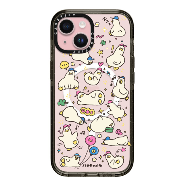 SSEBONG x CASETiFY iPhone 15 ケース Animal,Cartoon ブラック インパクトケース MagSafe対応 DUCKS Father's Day SSEBONG x CASETiFY iPhone 15 ケース Animal,Cartoon ブラック インパクトケース MagSafe対応 DUCKS Father's Day