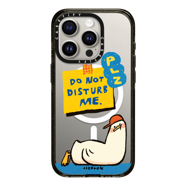 SSEBONG x CASETiFY iPhone 15 Pro ケース ブラック インパクトケース MagSafe対応 PLZ DO NOT DISTURB ME