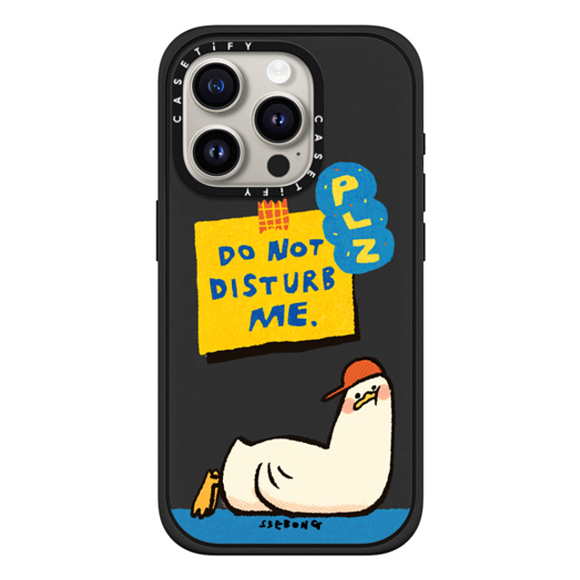 SSEBONG x CASETiFY iPhone 15 Pro ケース マットブラック インパクトケース MagSafe対応 PLZ DO NOT DISTURB ME