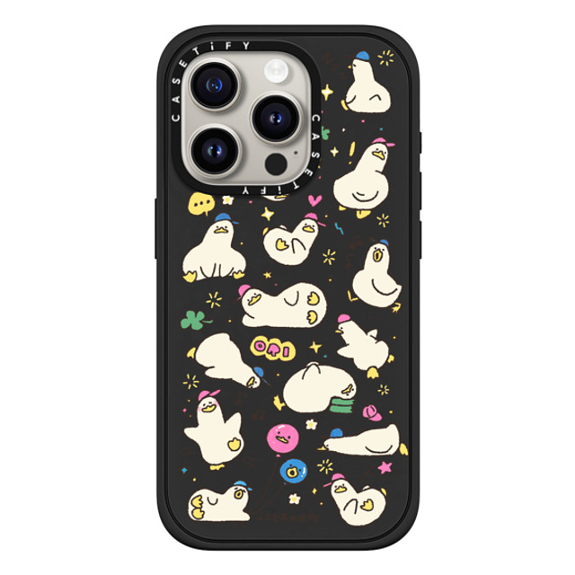 SSEBONG x CASETiFY iPhone 15 Pro ケース マットブラック インパクトケース MagSafe対応 DUCKS