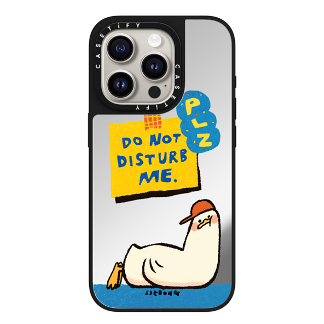 SSEBONG x CASETiFY iPhone 15 Pro Case Silver on Black ミラーケース MagSafe対応 PLZ DO NOT DISTURB ME SSEBONG x CASETiFY iPhone 15 Pro Case Silver on Black ミラーケース MagSafe対応 PLZ DO NOT DISTURB ME