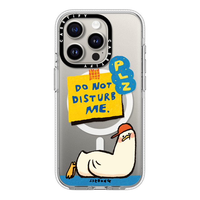 SSEBONG x CASETiFY iPhone 15 Pro ケース クリア クリア ケース MagSafe対応 PLZ DO NOT DISTURB ME