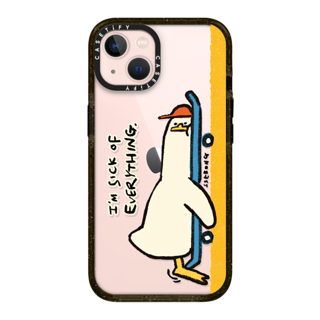 SSEBONG x CASETiFY iPhone 13 ケース ブラック インパクトケース I'M SICK OF EVERYTHING