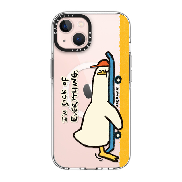 SSEBONG x CASETiFY iPhone 13 ケース クリア クリア ケース MagSafe対応 I'M SICK OF EVERYTHING