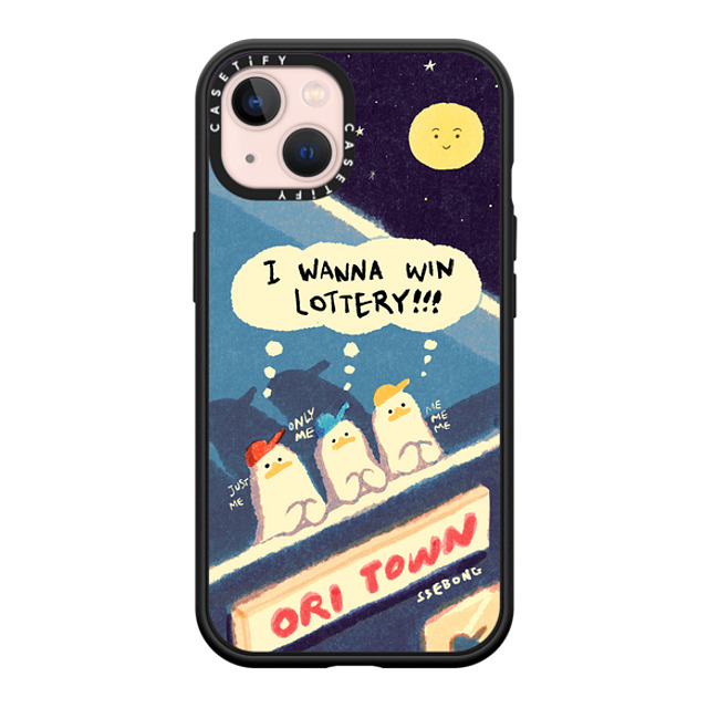 SSEBONG x CASETiFY iPhone 13 ケース マットブラック インパクトケース MagSafe対応 I WANNA WIN LOTTERY!!!