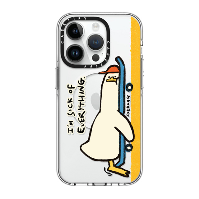 SSEBONG x CASETiFY iPhone 14 Pro Case Clear Clear Case MagSafe Compatible I'M SICK OF EVERYTHING SSEBONG x CASETiFY iPhone 14 Pro Case Clear Clear Case MagSafe Compatible I'M SICK OF EVERYTHING