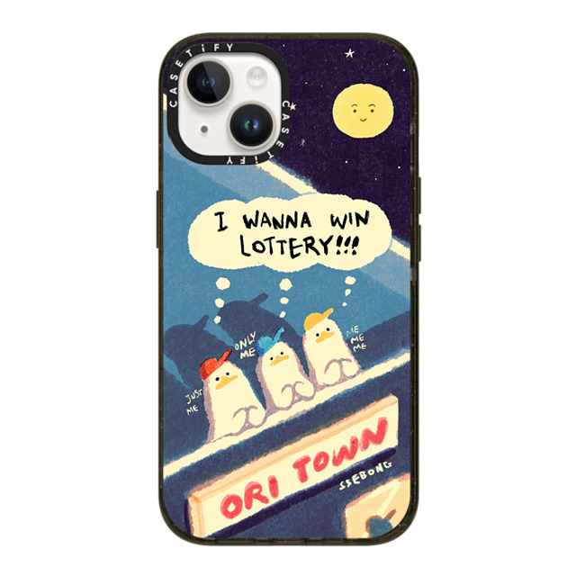 SSEBONG x CASETiFY iPhone 14 ケース ブラック インパクトケース I WANNA WIN LOTTERY!!!