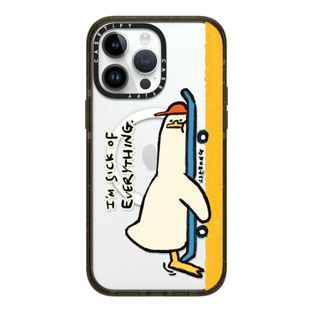 SSEBONG x CASETiFY iPhone 14 Pro Max ケース ブラック インパクトケース MagSafe対応 I'M SICK OF EVERYTHING