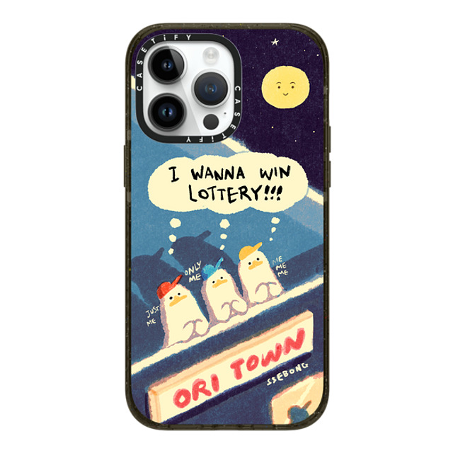 SSEBONG x CASETiFY iPhone 14 Pro Max ケース ブラック インパクトケース MagSafe対応 I WANNA WIN LOTTERY!!!