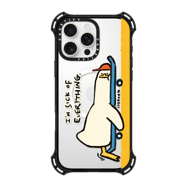 SSEBONG x CASETiFY iPhone 16 Pro Max ケース ブラック バウンスケース I'M SICK OF EVERYTHING