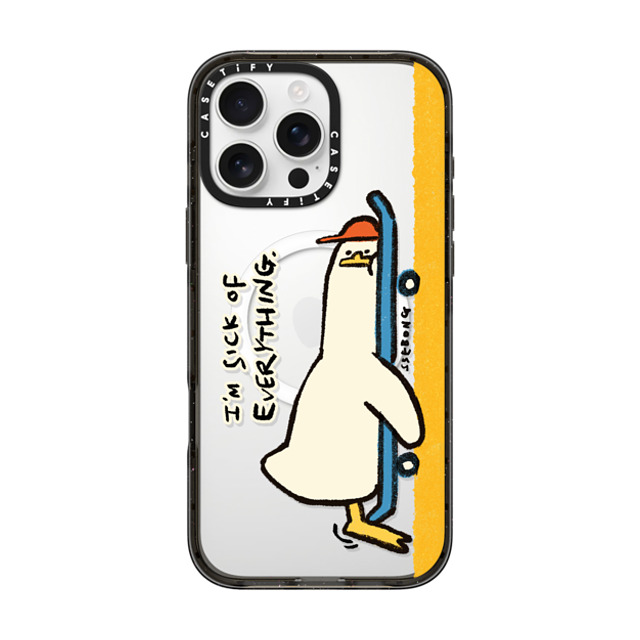 SSEBONG x CASETiFY iPhone 16 Pro Max ケース ブラック インパクトケース MagSafe対応 I'M SICK OF EVERYTHING