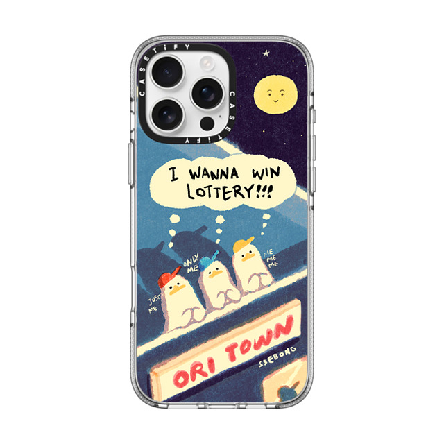 SSEBONG x CASETiFY iPhone 16 Pro Max ケース クリア クリア ケース MagSafe対応 I WANNA WIN LOTTERY!!!