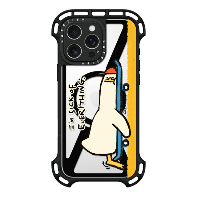 SSEBONG x CASETiFY iPhone 16 Pro Max ケース ブラック ウルトラ バウンスケース MagSafe対応 I'M SICK OF EVERYTHING