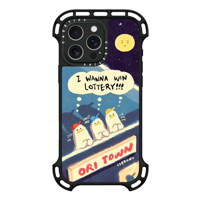 SSEBONG x CASETiFY iPhone 16 Pro Max ケース ブラック ウルトラ バウンスケース MagSafe対応 I WANNA WIN LOTTERY!!!