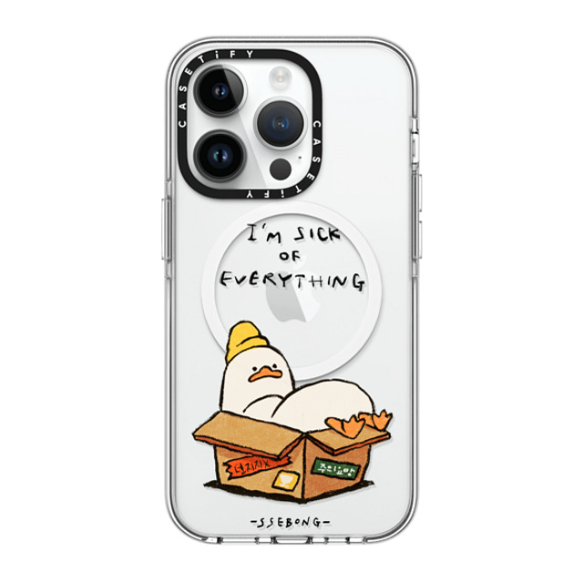 SSEBONG x CASETiFY iPhone 14 Pro ケース クリア クリア ケース MagSafe対応 FRAGILE