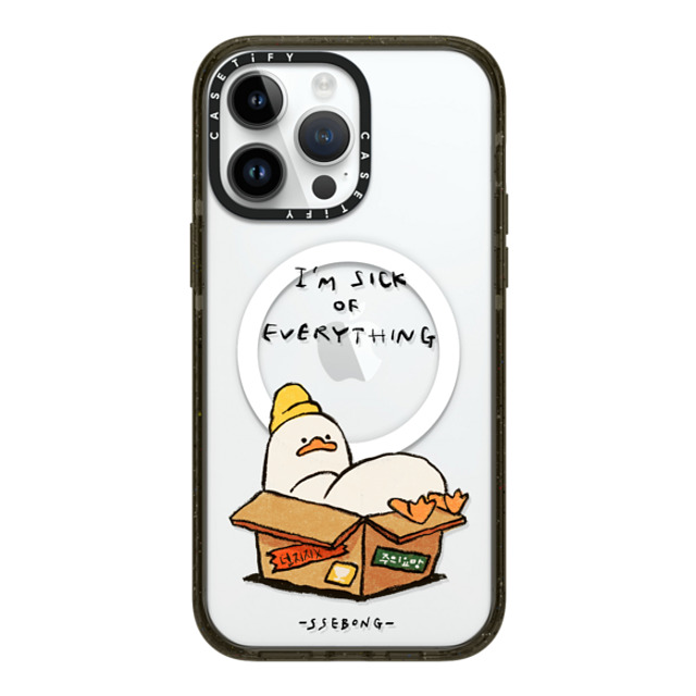 SSEBONG x CASETiFY iPhone 14 Pro Max ケース ブラック インパクトケース MagSafe対応 FRAGILE