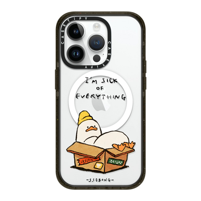 SSEBONG x CASETiFY iPhone 14 Pro ケース ブラック インパクトケース MagSafe対応 FRAGILE