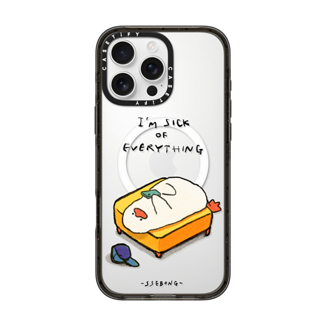 SSEBONG x CASETiFY iPhone 16 Pro Max ケース ブラック インパクトケース MagSafe対応 Couch duck