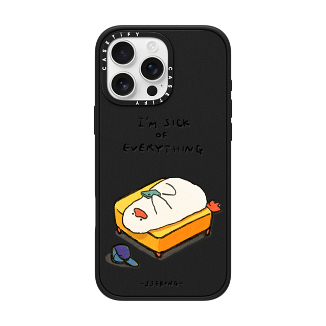 SSEBONG x CASETiFY iPhone 16 Pro Max ケース マットブラック インパクトケース MagSafe対応 Couch duck