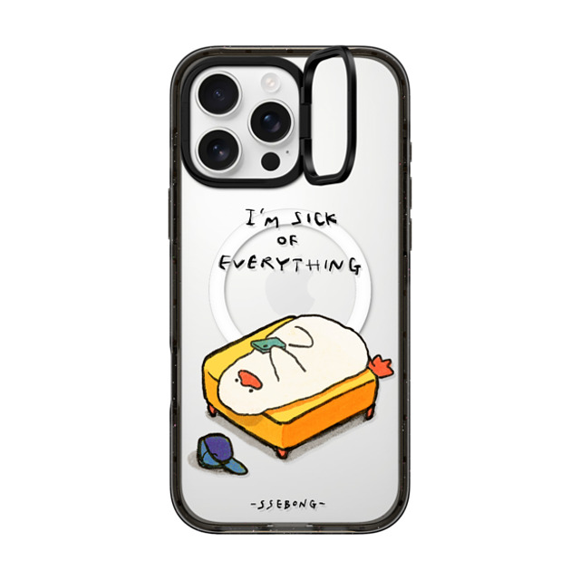 SSEBONG x CASETiFY iPhone 16 Pro Max ケース ブラック インパクトリングスタンドケース MagSafe対応 Couch duck