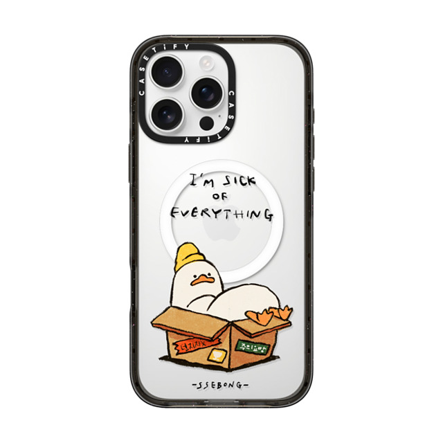 SSEBONG x CASETiFY iPhone 16 Pro Max ケース ブラック インパクトケース MagSafe対応 FRAGILE