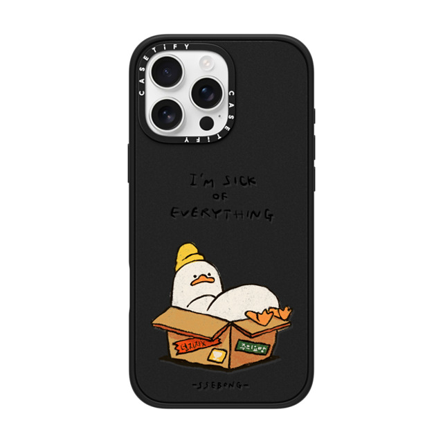 SSEBONG x CASETiFY iPhone 16 Pro Max ケース マットブラック インパクトケース MagSafe対応 FRAGILE