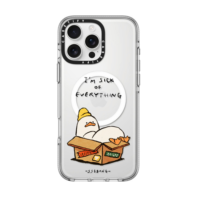 SSEBONG x CASETiFY iPhone 16 Pro Max ケース クリア クリア ケース MagSafe対応 FRAGILE