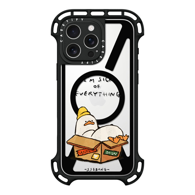 SSEBONG x CASETiFY iPhone 16 Pro Max ケース ブラック ウルトラ バウンスケース MagSafe対応 FRAGILE