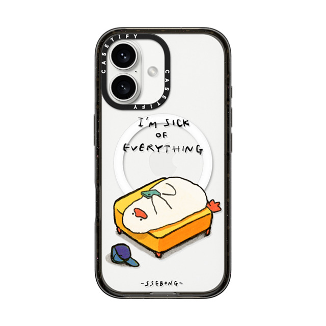 SSEBONG x CASETiFY iPhone 16 ケース ブラック インパクトケース MagSafe対応 Couch duck