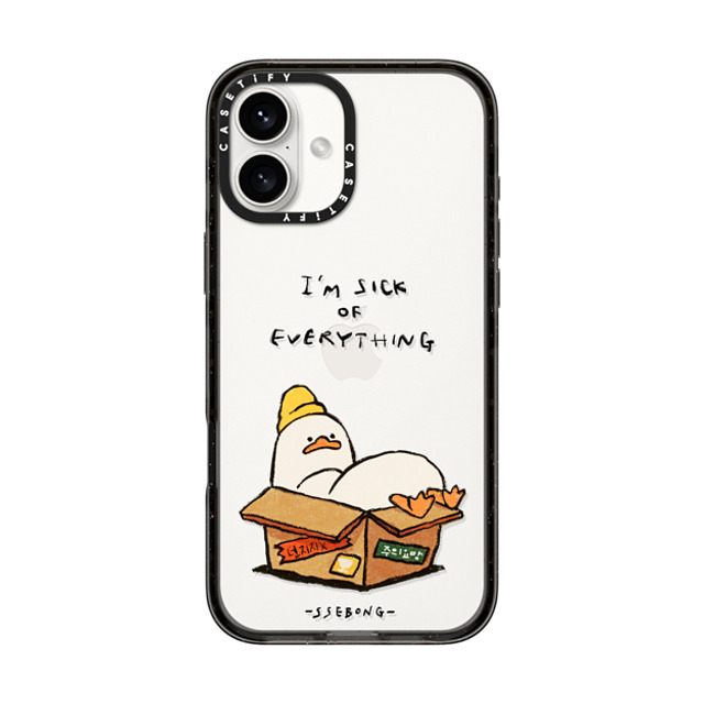 SSEBONG x CASETiFY iPhone 16 Plus ケース ブラック インパクトケース FRAGILE