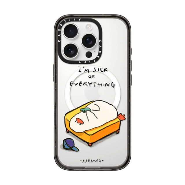 SSEBONG x CASETiFY iPhone 16 Pro ケース ブラック インパクトケース MagSafe対応 Couch duck