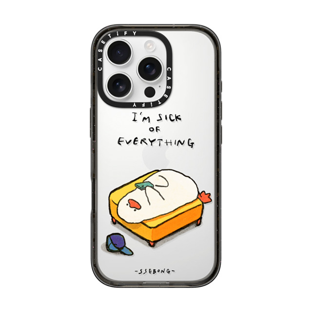 SSEBONG x CASETiFY iPhone 16 Pro ケース ブラック インパクトケース Couch duck