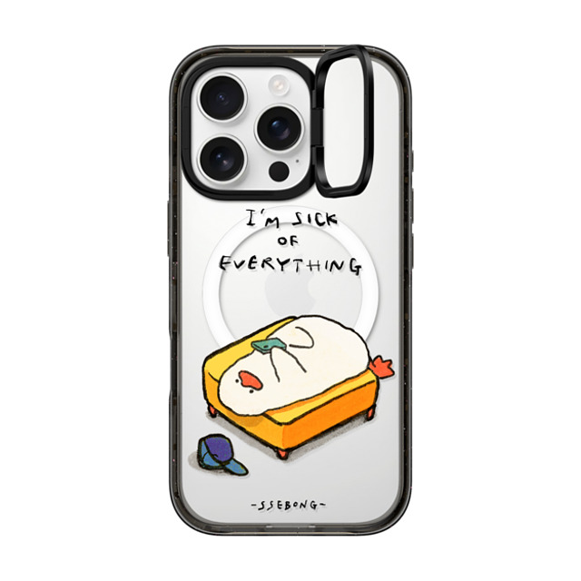 SSEBONG x CASETiFY iPhone 16 Pro ケース Animal,Cartoon ブラック インパクトリングスタンドケース MagSafe対応 Couch duck Mother's Day SSEBONG x CASETiFY iPhone 16 Pro ケース Animal,Cartoon ブラック インパクトリングスタンドケース MagSafe対応 Couch duck Mother's Day