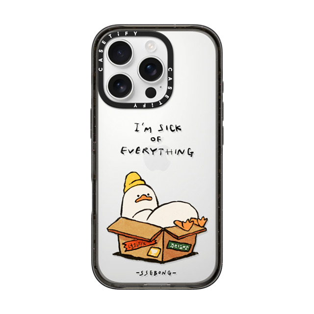 SSEBONG x CASETiFY iPhone 16 Pro ケース ブラック インパクトケース FRAGILE