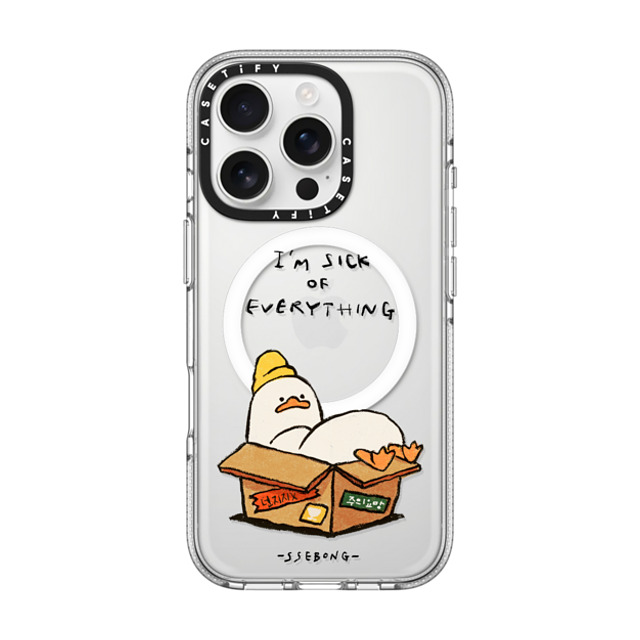 SSEBONG x CASETiFY iPhone 16 Pro ケース クリア クリア ケース MagSafe対応 FRAGILE