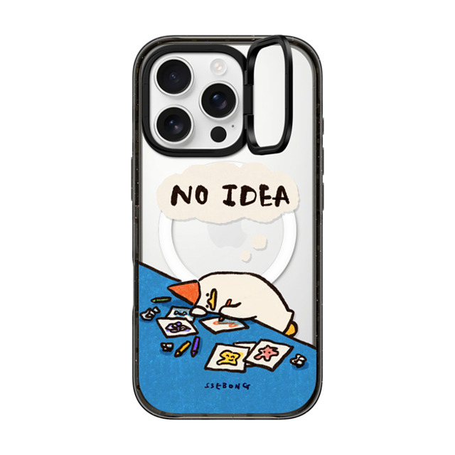 SSEBONG x CASETiFY iPhone 16 Pro ケース ブラック インパクトリングスタンドケース MagSafe対応 No idea