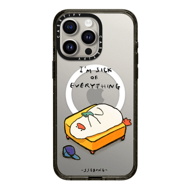 SSEBONG x CASETiFY iPhone 15 Pro Max ケース ブラック インパクトケース MagSafe対応 Couch duck