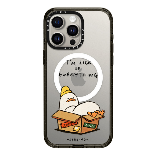 SSEBONG x CASETiFY iPhone 15 Pro Max ケース ブラック インパクトケース MagSafe対応 FRAGILE