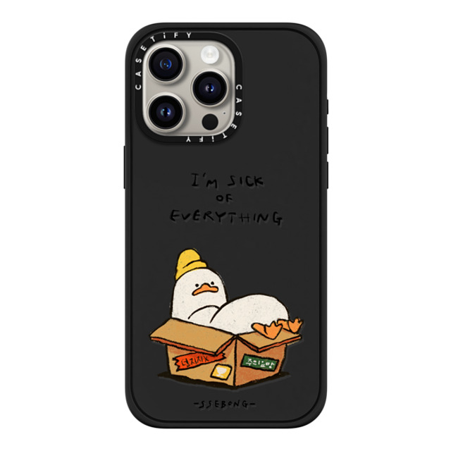 SSEBONG x CASETiFY iPhone 15 Pro Max ケース マットブラック インパクトケース MagSafe対応 FRAGILE