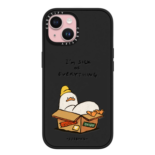 SSEBONG x CASETiFY iPhone 15 ケース マットブラック インパクトケース MagSafe対応 FRAGILE