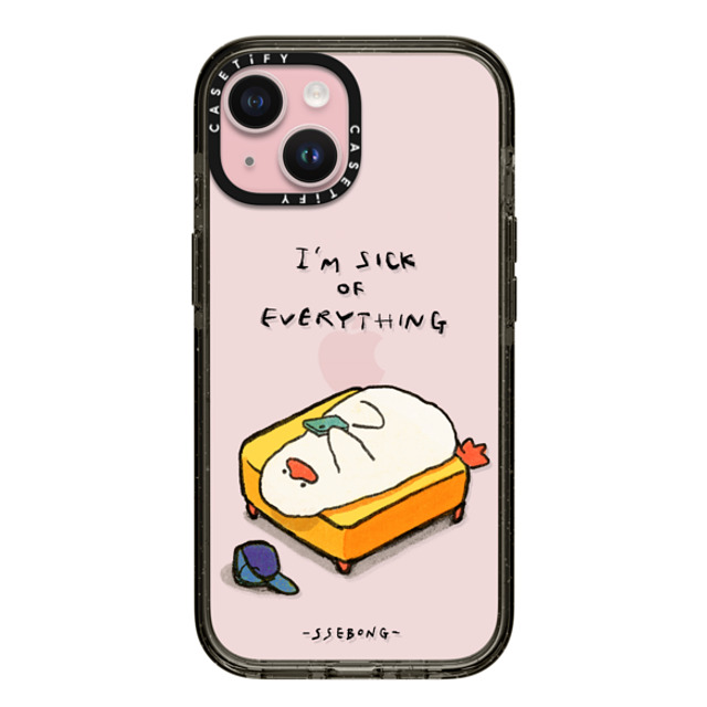 SSEBONG x CASETiFY iPhone 15 ケース ブラック インパクトケース Couch duck