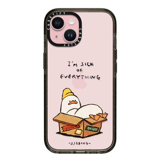 SSEBONG x CASETiFY iPhone 15 ケース ブラック インパクトケース FRAGILE