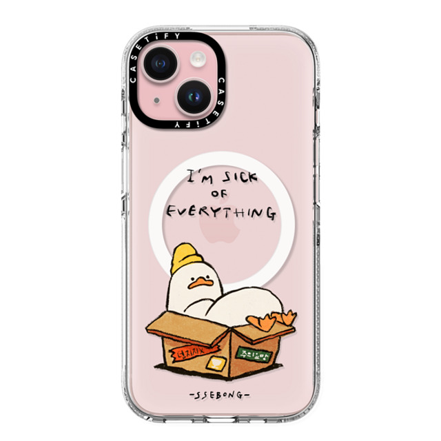 SSEBONG x CASETiFY iPhone 15 ケース クリア クリア ケース MagSafe対応 FRAGILE