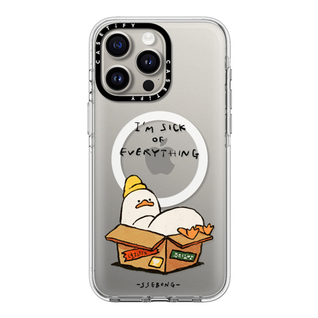 SSEBONG x CASETiFY iPhone 15 Pro Max ケース クリア クリア ケース MagSafe対応 FRAGILE