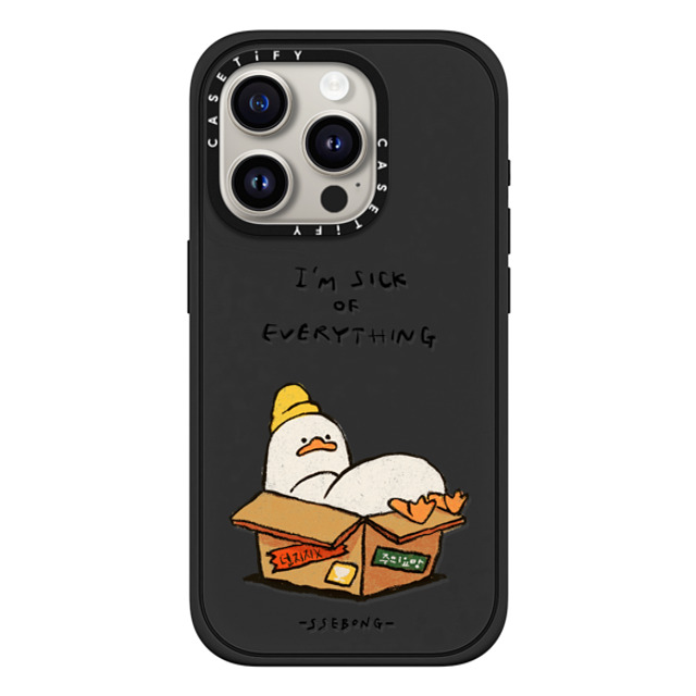 SSEBONG x CASETiFY iPhone 15 Pro ケース マットブラック インパクトケース MagSafe対応 FRAGILE