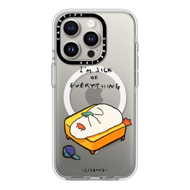 SSEBONG x CASETiFY iPhone 15 Pro ケース クリア クリア ケース MagSafe対応 Couch duck