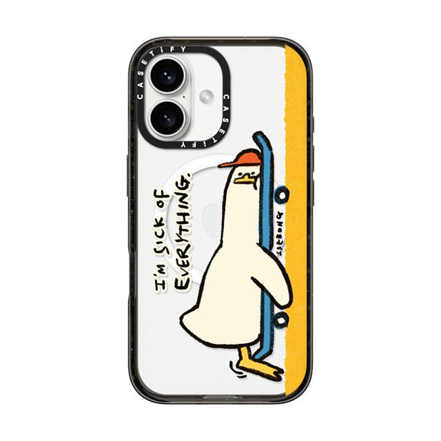 SSEBONG x CASETiFY iPhone 16 ケース ブラック インパクトケース MagSafe対応 I'M SICK OF EVERYTHING