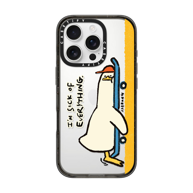 SSEBONG x CASETiFY iPhone 16 Pro ケース ブラック インパクトケース I'M SICK OF EVERYTHING